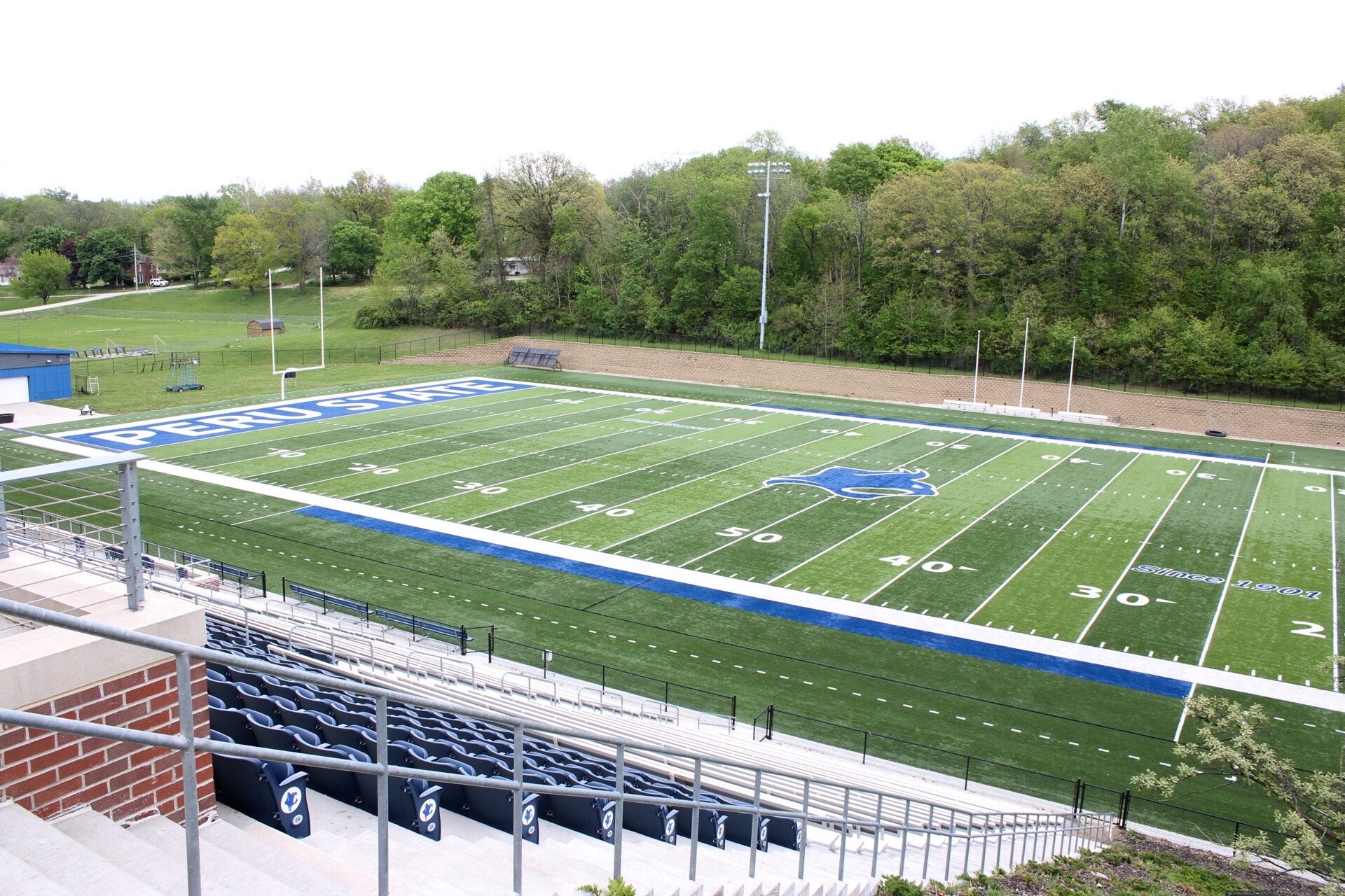 View of the field from the right side of the stadium.