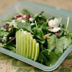 Green & Go meal container filled with a salad.