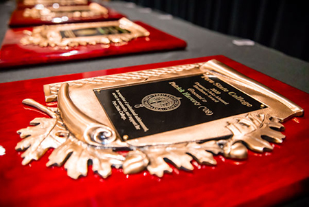 Alumni award plaques.