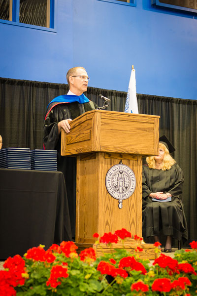 Dr. Asmussen addresses the 2015 graduates
