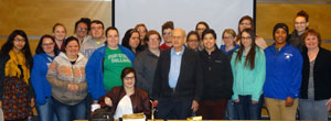 Peru State Students meeting with Dr. Fred Kader.