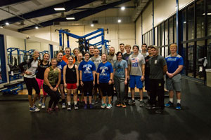 The workout group gathers for a photo before their tremendous effort!