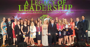 Peru State's PBL competitors on the National Leadership Conference stage in Anaheim.
