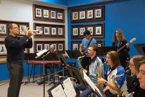 The Peru State Jazz Band, led by Dr. Ken Meints.
