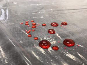 Close up of blood drops.