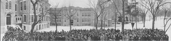 All-College photo from before the Jindra Fine Arts Building was built.