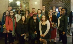 Group of students posing at the Orpheum theatre.