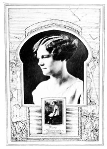 Page dedicated to Mary Harrison as Man of the Year in the "Peruvian" yearbook from 1926.
