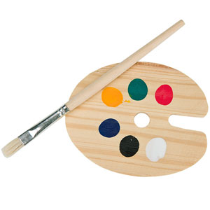 paint palette and brush.