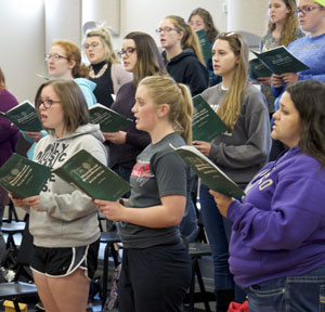 Women's Choir practice before the October 24 concert.