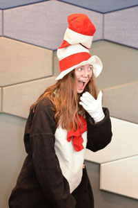 The Cat in the Hat is very surprised.