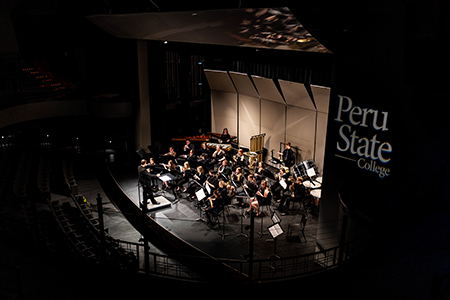 band concert on the Performing Arts Center stage.
