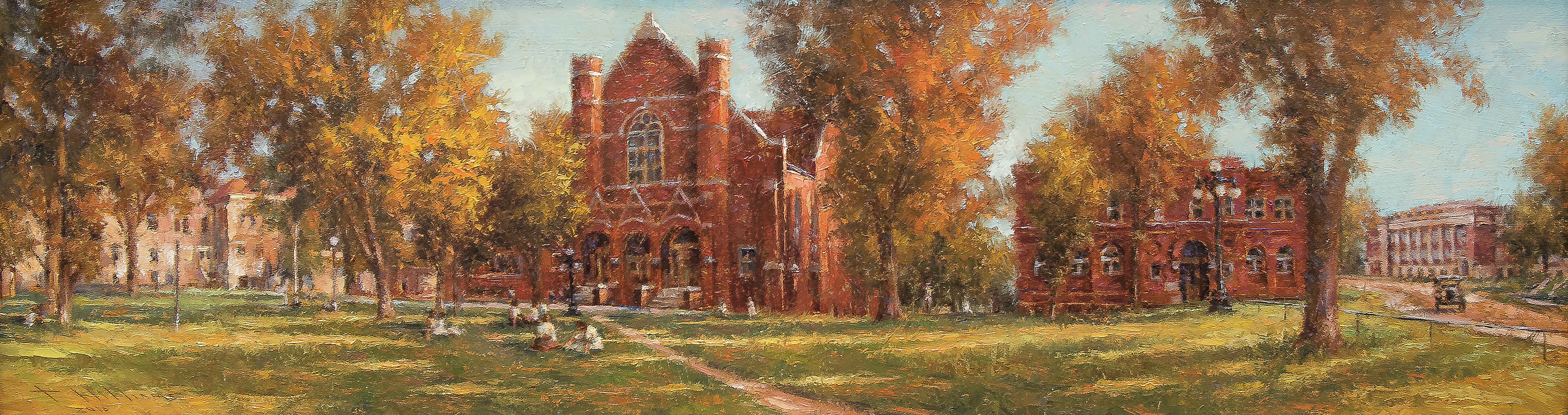 This is a depiction of the college as it was seen in 1902 that was painted for our 2017 sesquicentennial celebration. This painting was commissioned by Todd Williams.