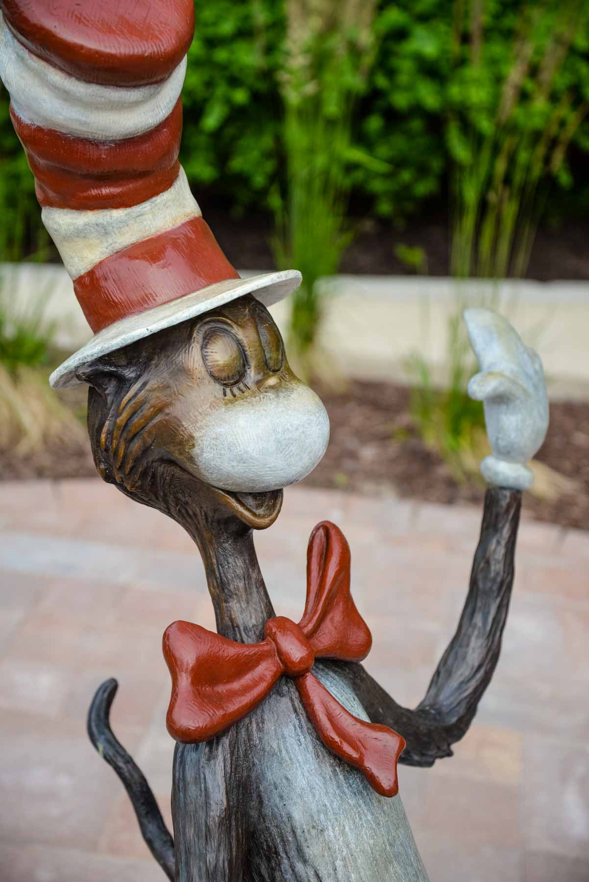 Detail on the Cat in the Hat Statue